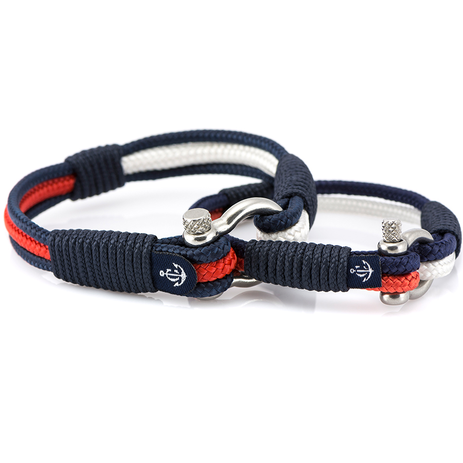 Bracelet en paracorde noir avec manille métal - ADC Concept