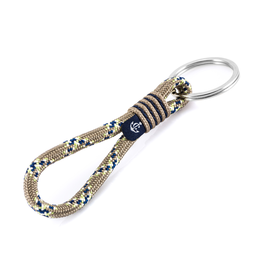 Porte clef boucle nautique fait main en cordage Crème - CNK #8129 Porte clef boucle nautique fai